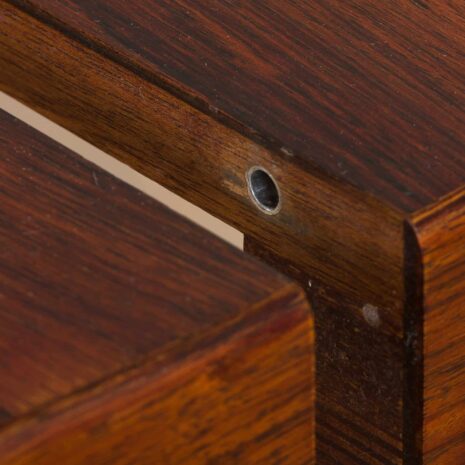 22278 Kai Kristiansen okrągły stół z drewna różanego z 2 skrzydłami, Dania 1960-12 Kai Kristiansen rosewood round extension table with leaves denmark s