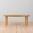 Vintage round oak dining table with extension Kai Kristiansen Denmark s