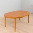 Vintage round oak dining table with extension Kai Kristiansen Denmark s