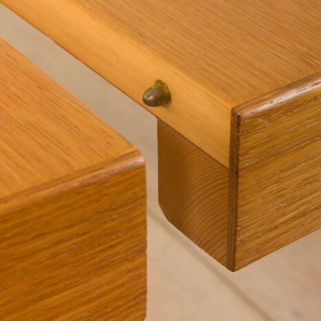 22290 Okrągły dębowy stół jadalny Vintage z nadstawką Kai Kristiansen, Dania 1960s-5 Vintage round oak dining table with extension Kai Kristiansen Denmark s