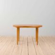 Vintage round oak dining table with extension Kai Kristiansen Denmark s