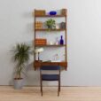 Danish one bay teak wall unit with a floating desk by Thygesen and Sorensen for Hansen Guldborg s