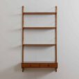 Danish one bay teak wall unit with a floating desk by Thygesen and Sorensen for Hansen Guldborg s