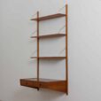 Danish one bay teak wall unit with a floating desk by Thygesen and Sorensen for Hansen Guldborg s