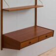 Danish one bay teak wall unit with a floating desk by Thygesen and Sorensen for Hansen Guldborg s
