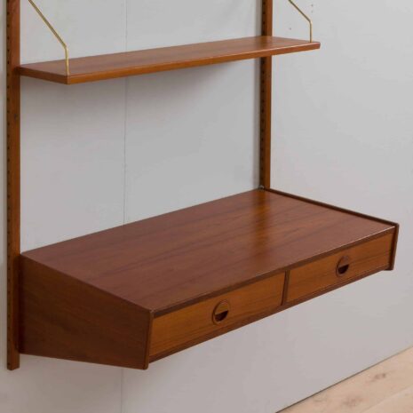 22312 Danish one bay teak wall unit with a floating desk by Thygesen and Sorensen for Hansen _ Guldborg, 1960s-7 Danish one bay teak wall unit with a floating desk by Thygesen and Sorensen for Hansen Guldborg s