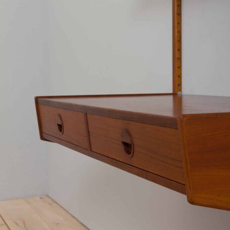 22312 Danish one bay teak wall unit with a floating desk by Thygesen and Sorensen for Hansen _ Guldborg, 1960s-8 Danish one bay teak wall unit with a floating desk by Thygesen and Sorensen for Hansen Guldborg s