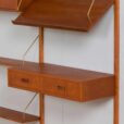 Mid century Two bay teak wall unit w  cabinets in Cadovius style for Cado Denmark s