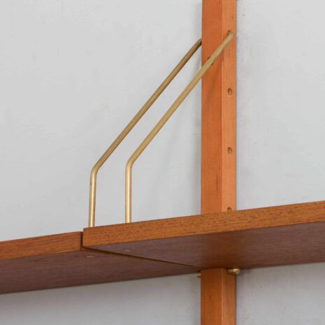 22316 Mid century Two bay teak wall unit w 2 cabinets in Cadovius style for Cado, Denmark 1960s-13 Mid century Two bay teak wall unit w cabinets in Cadovius style for Cado Denmark s