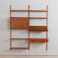 Mid century Two bay teak wall unit w  cabinets in Cadovius style for Cado Denmark s