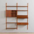 Mid century Two bay teak wall unit w  cabinets in Cadovius style for Cado Denmark s