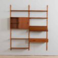 Mid century Two bay teak wall unit w  cabinets in Cadovius style for Cado Denmark s