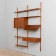 Mid century Two bay teak wall unit w  cabinets in Cadovius style for Cado Denmark s