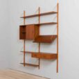 Mid century Two bay teak wall unit w  cabinets in Cadovius style for Cado Denmark s
