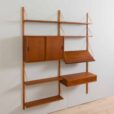 Mid century Two bay teak wall unit w  cabinets in Cadovius style for Cado Denmark s