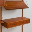 Mid century Two bay teak wall unit w  cabinets in Cadovius style for Cado Denmark s