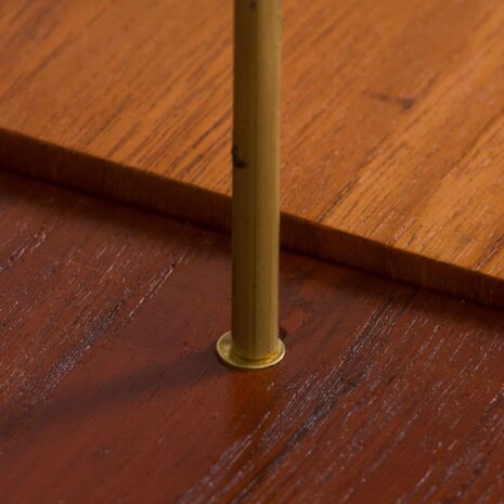 22317 Three bay modular teak wall unit w. 3 cabinets and 9 shelves in CADO Cadovius style, Denmark 1960s-15 Three bay modular teak wall unit w