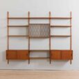 Three bay modular teak wall unit w