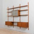 Three bay modular teak wall unit w