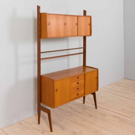 22324 Meuble haut scandinave Ergo avec buffet _ Armoire _ étagère d'exposition,Texmon et Blindheim Norvège, 1960-11 Scandinavian Free Standing Ergo Wall Unit With Sideboard Cabinet exposition shelfTexmon and Blindheim Norway s