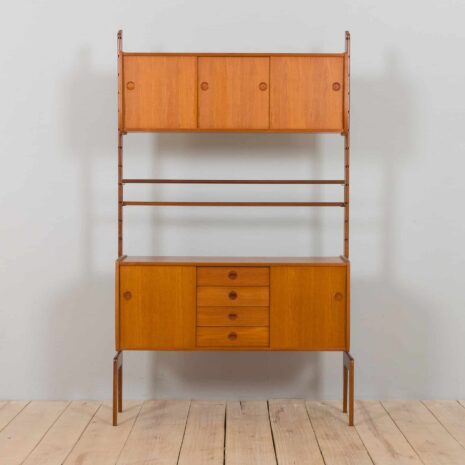 22324 Meuble haut scandinave Ergo avec buffet _ Armoire _ étagère d'exposition,Texmon et Blindheim Norvège, années 1960-3 Scandinavian Free Standing Ergo Wall Unit With Sideboard Cabinet exposition shelfTexmon and Blindheim Norway s