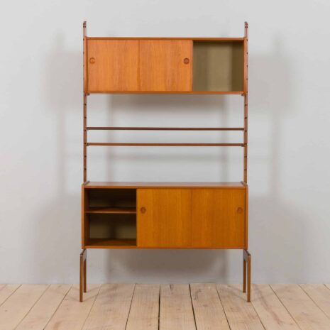 22324 Meuble haut scandinave Ergo avec buffet _ Armoire _ étagère d'exposition,Texmon et Blindheim Norvège, années 1960-5 Scandinavian Free Standing Ergo Wall Unit With Sideboard Cabinet exposition shelfTexmon and Blindheim Norway s
