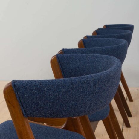 22214 set of 4 teak fire chairs by Kai kristansen-3 set of teak fire chairs by Kai kristansen