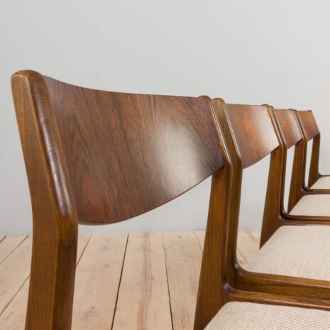 22246 set of 4 Rosewood Dining Chairs by P.E. Jorgensen-5 set of Rosewood Dining Chairs by P
