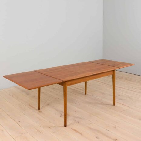 22291 Prostokątny stół jadalny z drewna tekowego z ukrytymi nadstawkami Dania 1960s-3 Rectangular teak dining table with hidden extensions Denmark s