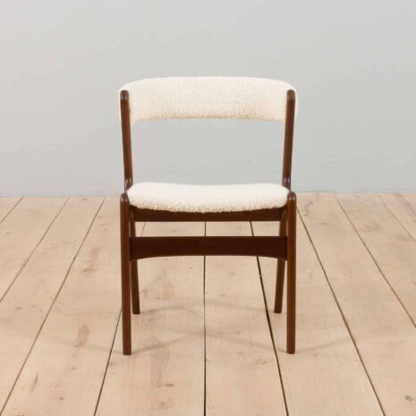 22308 Kai Kristiansen fire accent chair reupholstered in boucle fabric, Denmark 1960s-2 Kai Kristiansen fire accent chair reupholstered in boucle fabric Denmark s