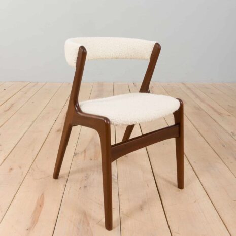 22308 Kai Kristiansen fire accent chair reupholstered in boucle fabric, Denmark 1960s-5 Kai Kristiansen fire accent chair reupholstered in boucle fabric Denmark s