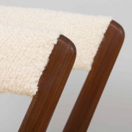 22308 Kai Kristiansen fire accent chair reupholstered in boucle fabric, Denmark 1960s-7 Kai Kristiansen fire accent chair reupholstered in boucle fabric Denmark s