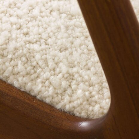 22308 Kai Kristiansen fire accent chair reupholstered in boucle fabric, Denmark 1960s-8 Kai Kristiansen fire accent chair reupholstered in boucle fabric Denmark s