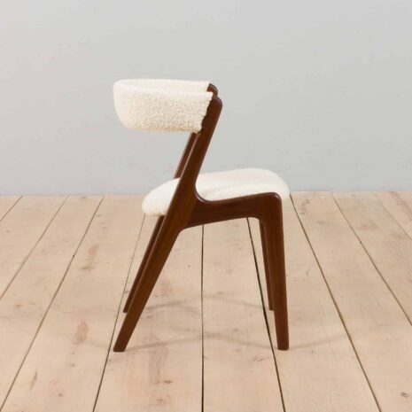 22308 Kai Kristiansen fire accent chair reupholstered in boucle fabric, Denmark 1960s.-3 Kai Kristiansen fire accent chair reupholstered in boucle fabric Denmark s