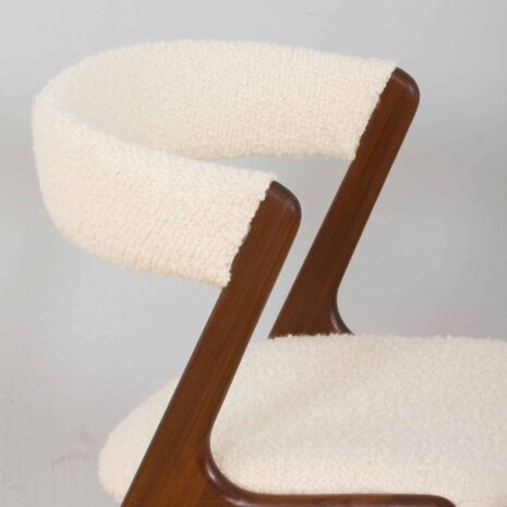 22308 Kai Kristiansen fire accent chair reupholstered in boucle fabric, Denmark 1960s.-6 Kai Kristiansen fire accent chair reupholstered in boucle fabric Denmark s