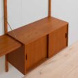 two bay teak wall unit with cabinet