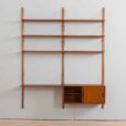 two bay teak wall unit with cabinet