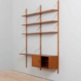 two bay teak wall unit with cabinet