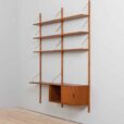 two bay teak wall unit with cabinet