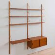 two bay teak wall unit with cabinet
