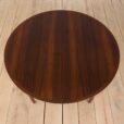 Vintage Danish round extension table in rosewood by Kai Kristiansen with additional leaves s in Vodder style