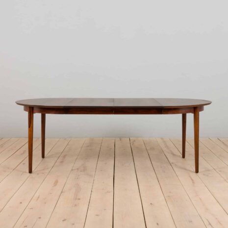 22326 Vintage duński okrągły stół z drewna różanego Kai Kristiansen z 2 dodatkowymi liśćmi, 1970s w stylu Vodder-3 Vintage Danish round extension table in rosewood by Kai Kristiansen with additional leaves s in Vodder style