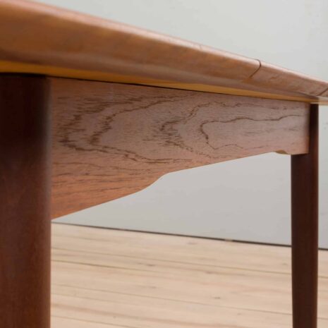 22328 duński mały trójkątny stół przedłużony z drewna tekowego-11 danish small teak extension triangular table