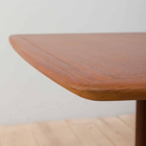22328 duński mały trójkątny stół przedłużony z drewna tekowego-12 danish small teak extension triangular table