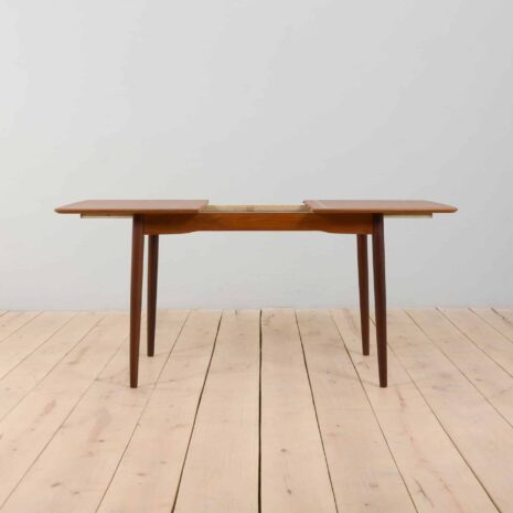 22328 duński mały trójkątny stół z przedłużeniem z drewna tekowego - 4 danish small teak extension triangular table