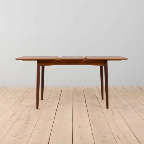 22328 duński mały trójkątny stół przedłużony z drewna tekowego - 5 danish small teak extension triangular table