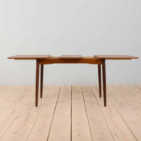 22328 duński mały trójkątny stół przedłużony z drewna tekowego - 7 danish small teak extension triangular table