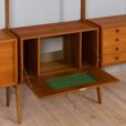freestanding three bay Ergo teak wall unit