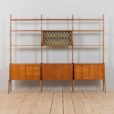 freestanding three bay Ergo teak wall unit