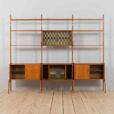 freestanding three bay Ergo teak wall unit
